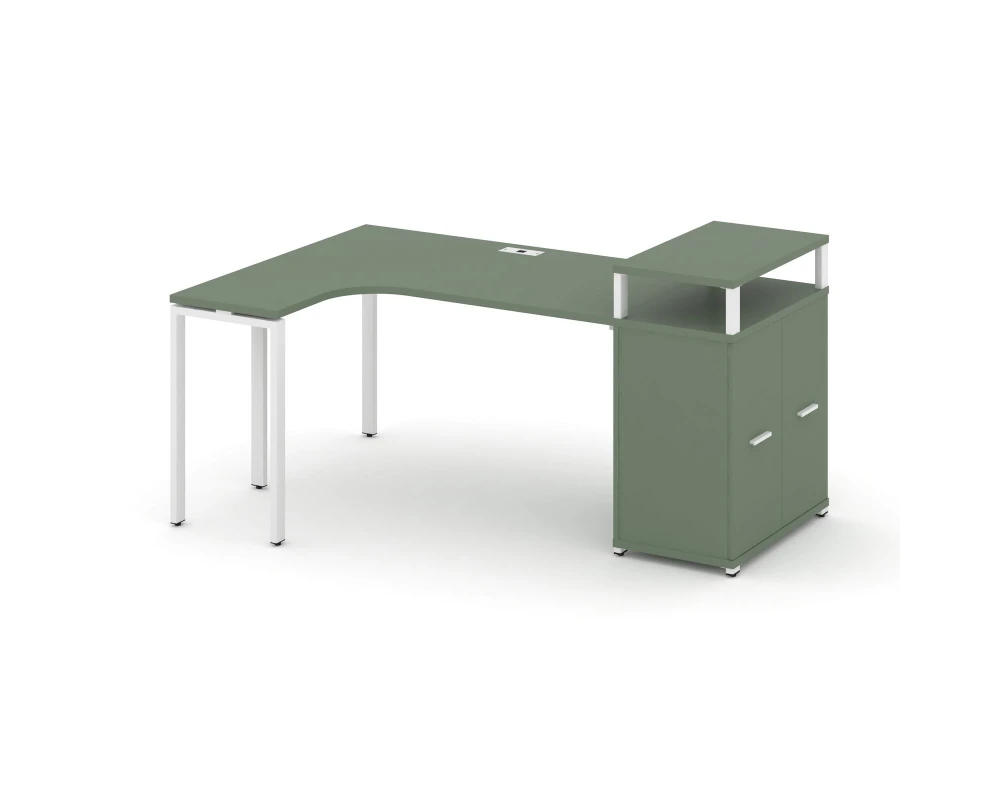 Стол эргономичный с опорным распаш. шкафом с верх. горизонтом CN.SA-212(L) W 2000x1180x917 Концепт / Concept