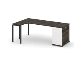 Стол эргономичный с опорным шкафом-купе CN.SA-218(L) B 2000x1180x750 Концепт / Concept images