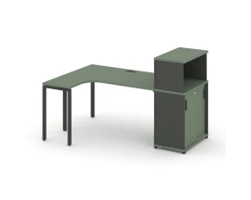 Стол эргономичный с опорным шкафом-купе с надставкой низ. CN.SA-219(L) A 1800x1180x1140 Концепт / Concept images