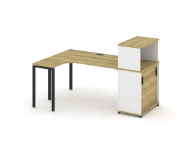 Стол эргономичный с опорным шкафом-купе с надставкой низ. CN.SA-219(L) B 1800x1180x1140 Концепт / Concept images
