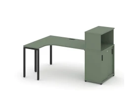 Стол эргономичный с опорным шкафом-купе с надставкой низ. CN.SA-219(L) B 1800x1180x1140 Концепт / Concept images