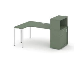 Стол эргономичный с опорным шкафом-купе с надставкой низ. CN.SA-219(L) W 1800x1180x1140 Концепт / Concept images