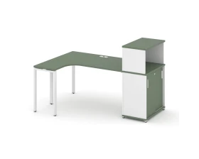 Стол эргономичный с опорным шкафом-купе с надставкой низ. CN.SA-219(L) W 1800x1180x1140 Концепт / Concept images