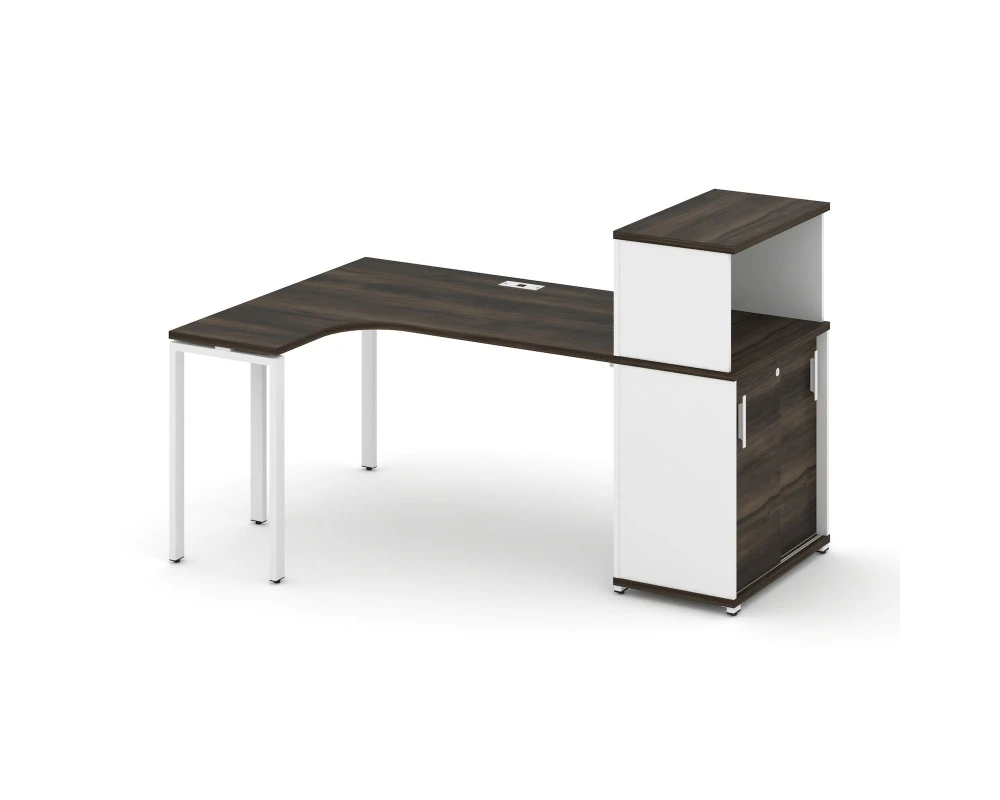 Стол эргономичный с опорным шкафом-купе с надставкой низ. CN.SA-219(L) W 1800x1180x1140 Концепт / Concept