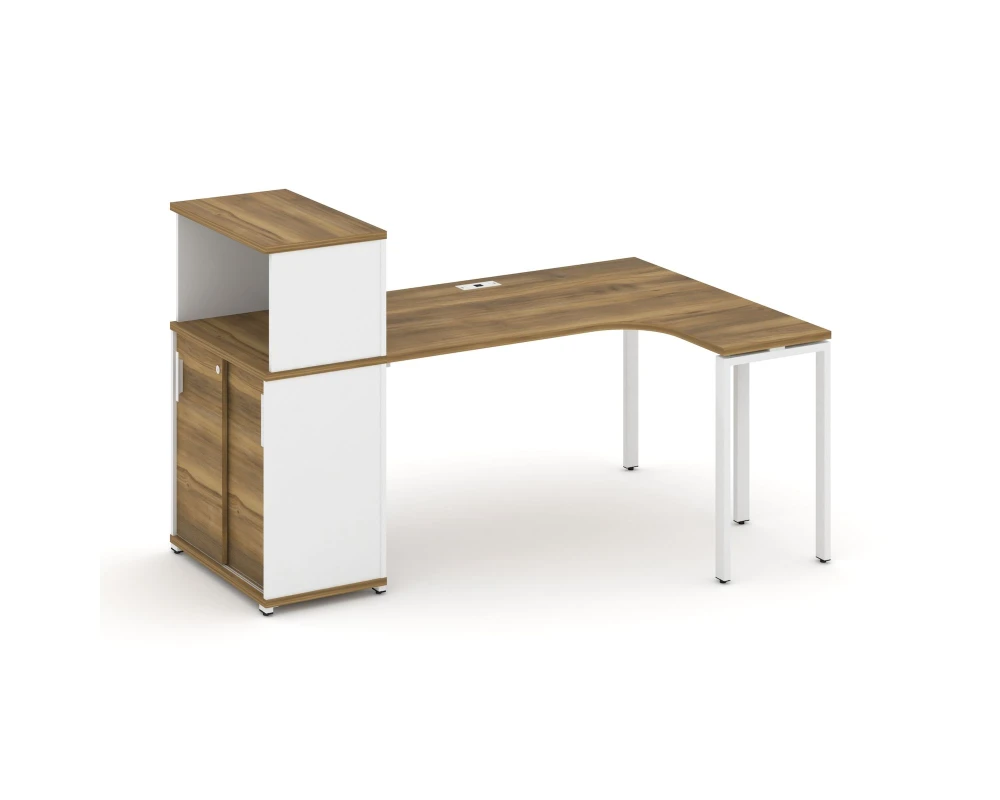 Стол эргономичный с опорным шкафом-купе с надставкой низ. CN.SA-219(R) W 1800x1180x1140 Концепт / Concept