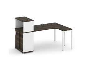 Стол эргономичный с опорным шкафом-купе с надставкой низ. CN.SA-219(R) W 1800x1180x1140 Концепт / Concept images