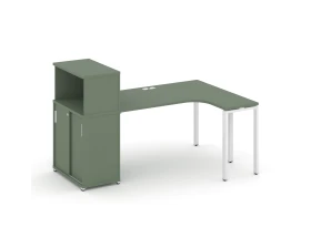 Стол эргономичный с опорным шкафом-купе с надставкой низ. CN.SA-219(R) W 1800x1180x1140 Концепт / Concept images