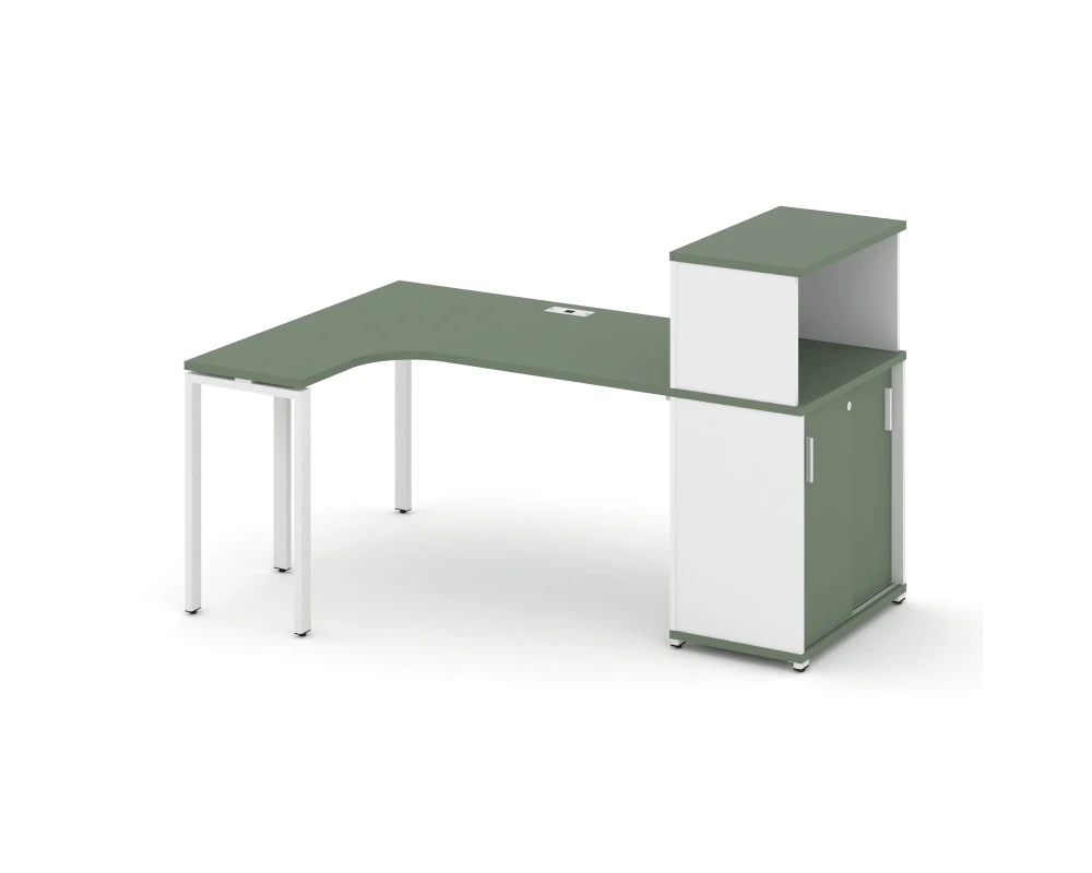 Стол эргономичный с опорным шкафом-купе с надставкой низ. CN.SA-220(L) W 2000x1180x1140 Концепт / Concept