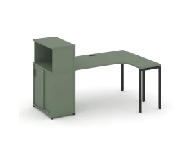 Стол эргономичный с опорным шкафом-купе с надставкой низ. CN.SA-220(R) B 2000x1180x1140 Концепт / Concept images