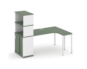 Стол эргономичный с опорным шкафом-купе с надставкой выс. CN.SA-221(R) W 1800x1180x1530 Концепт / Concept images
