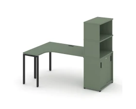 Стол эргономичный с опорным шкафом-купе с надставкой выс. CN.SA-222(L) B 2000x1180x1530 Концепт / Concept images