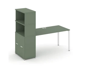 Стол рабочий с опорным распаш. шкафом с надставкой выс. CN.SP-231 W 1800x720x1530 Концепт / Concept images