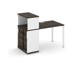 Стол рабочий с опорным шкафом-купе с надставкой низ. CN.SP-237 W 1400x720x1140 Концепт / Concept images