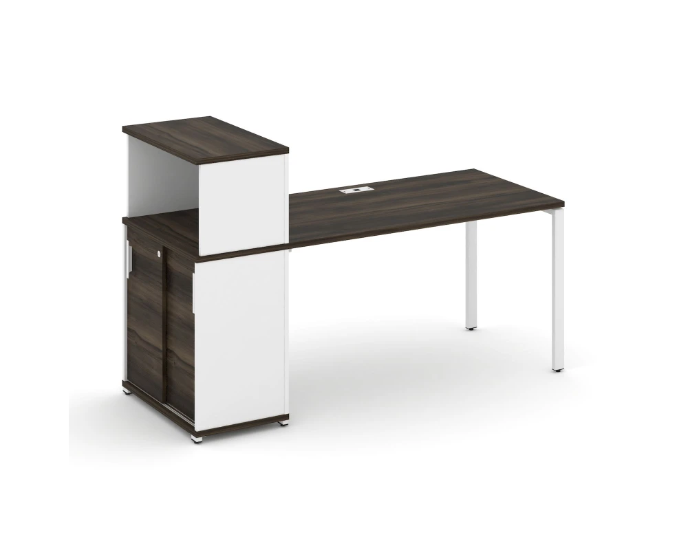 Стол рабочий с опорным шкафом-купе с надставкой низ. CN.SP-239 W 1800x720x1140 Концепт / Concept