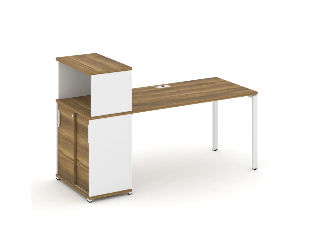 Стол рабочий с опорным шкафом-купе с надставкой низ. CN.SP-239 W 1800x720x1140 Концепт / Concept