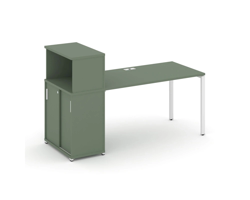 Стол рабочий с опорным шкафом-купе с надставкой низ. CN.SP-239 W 1800x720x1140 Концепт / Concept