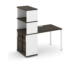 Стол рабочий с опорным шкафом-купе с надставкой выс. CN.SP-241 W 1400x720x1530 Концепт / Concept images