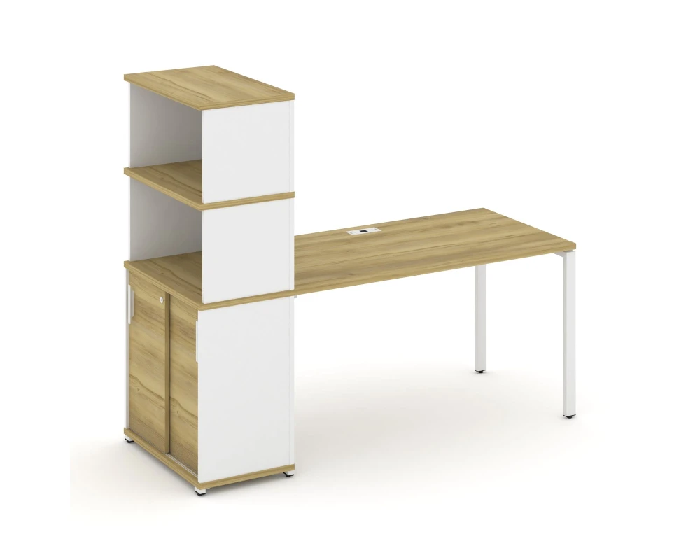 Стол рабочий с опорным шкафом-купе с надставкой выс. CN.SP-243 W 1800x720x1530 Концепт / Concept