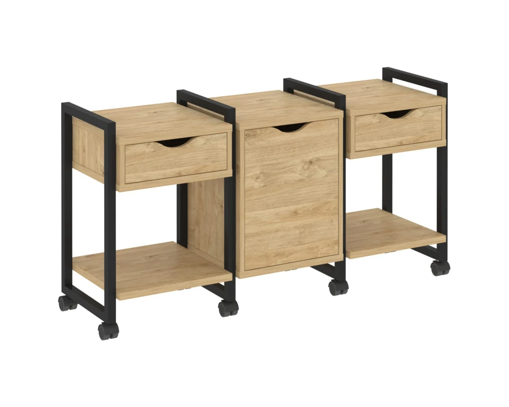 Тумба на колесных опорах наборная. Вариант №6 1440х460х767 Лофт / Loft