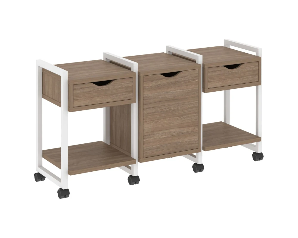 Тумба на колесных опорах наборная. Вариант №6 1440х460х767 Лофт / Loft