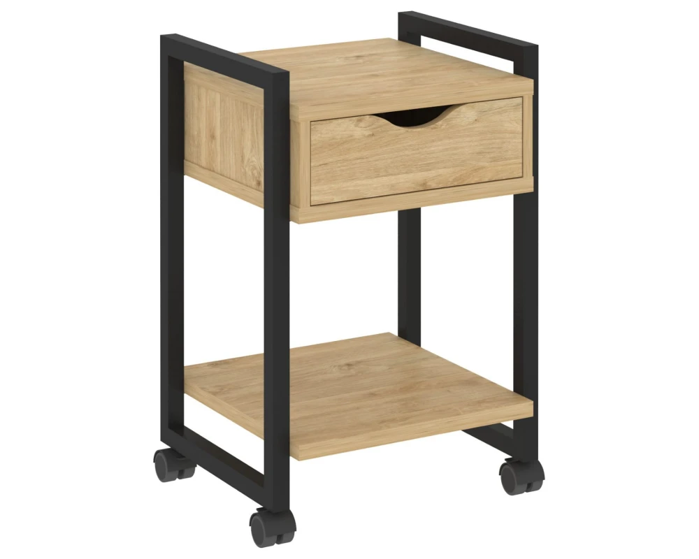 Тумба на колесных опорах с ящиком и полкой 500х460х767 Лофт / Loft