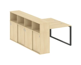 Рабочая станция на О-образном м/к с опорным шкафом-купе 161x233,2x109,8 Метал Систем / Metal System images