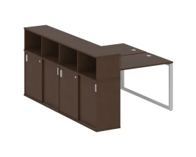 Рабочая станция на О-образном м/к с опорным шкафом-купе 161x233,2x109,8 Метал Систем / Metal System images