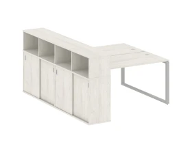 Рабочая станция на О-образном м/к с опорным шкафом-купе 181x233,2x109,8 Метал Систем / Metal System images