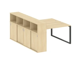 Рабочая станция на О-образном м/к с опорным шкафом-купе 181x233,2x109,8 Метал Систем / Metal System images