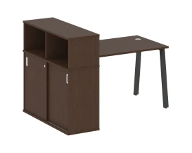 Стол письменный на А-образном м/к с опорным шкафом-купе 161x112x109,8 Метал Систем / Metal System images