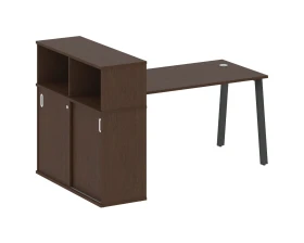 Стол письменный на А-образном м/к с опорным шкафом-купе 181x112x109,8 Метал Систем / Metal System images