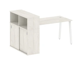 Стол письменный на А-образном м/к с опорным шкафом-купе 181x112x109,8 Метал Систем / Metal System images