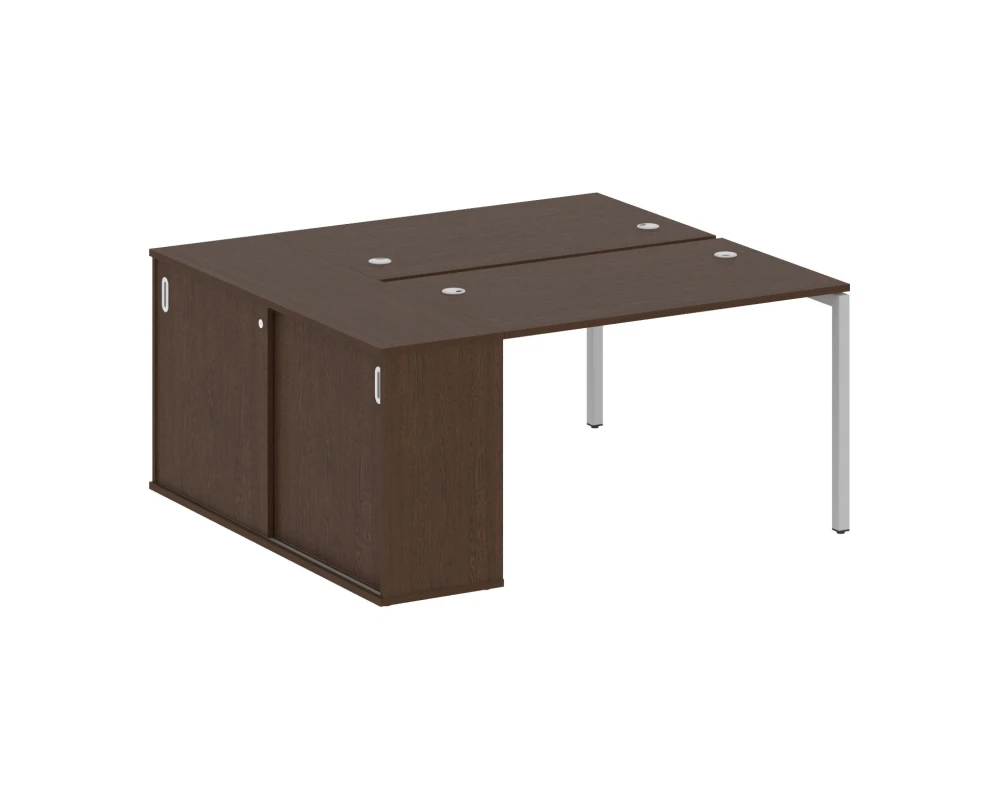 Рабочая станция с шкафом-купе на П-образном м/к 1610x1475x750 Метал Систем Куатро 4х4 / Metal System Quattro 4x4