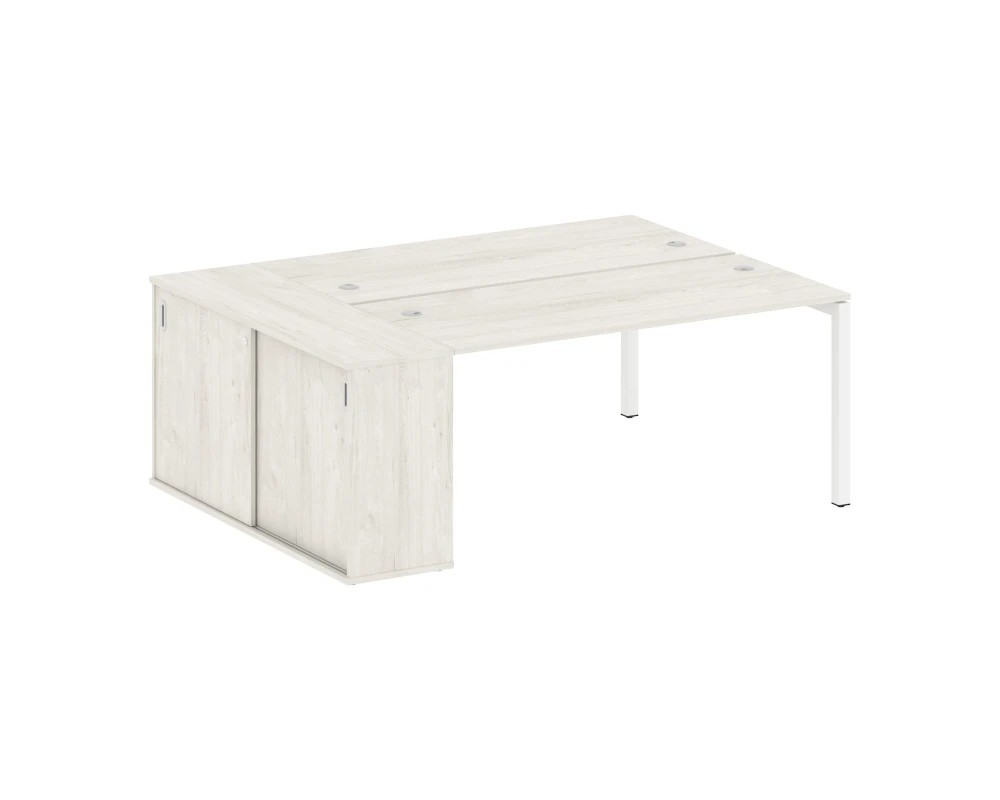 Рабочая станция с шкафом-купе на П-образном м/к 2010x1475x750 Метал Систем Куатро 5x5 / Metal System Quattro 5x5