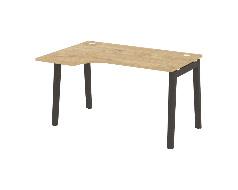 Стол эргономичный левый, опоры - массив дерева 138x98x75 Оникс Вуд / Onix Wood
