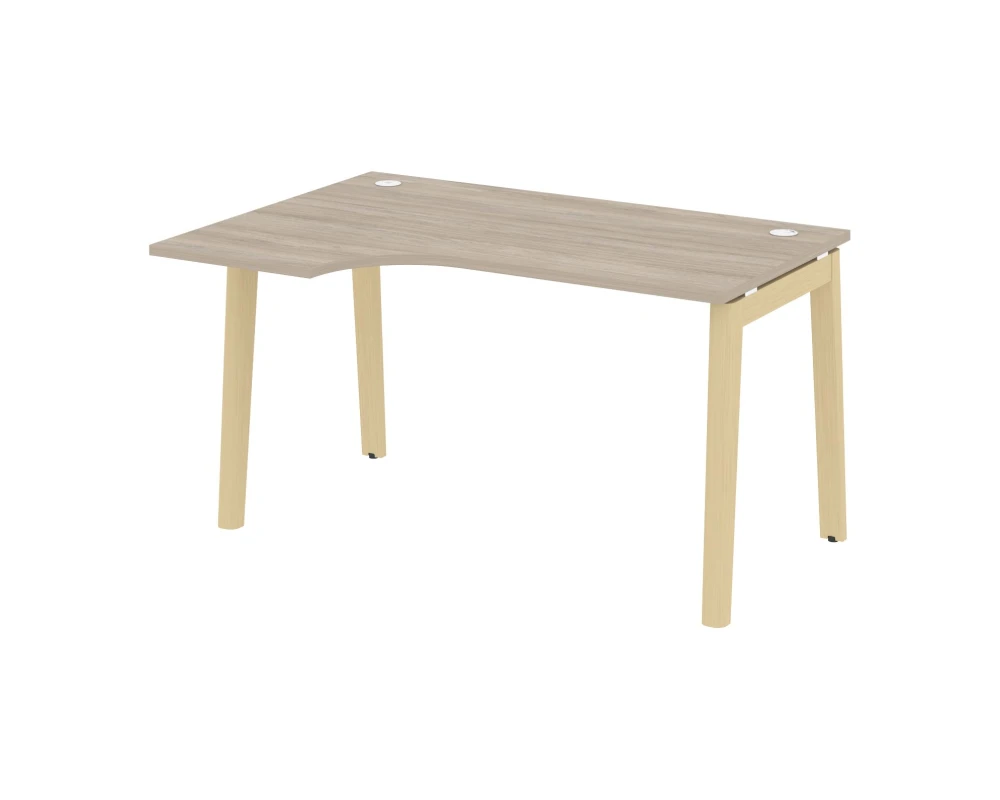 Стол эргономичный левый, опоры - массив дерева 138x98x75 Оникс Вуд / Onix Wood