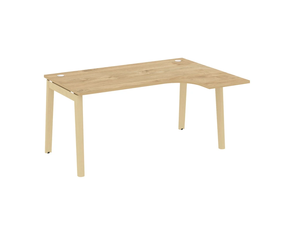 Стол эргономичный правый, опоры - массив дерева 158x118x75 Оникс Вуд / Onix Wood