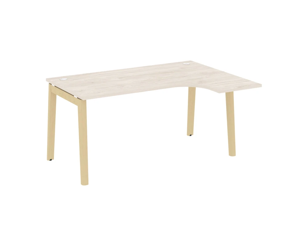 Стол эргономичный правый, опоры - массив дерева 158x118x75 Оникс Вуд / Onix Wood