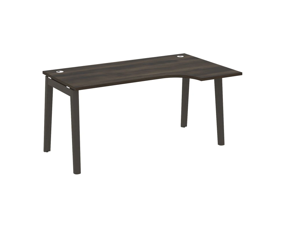 Стол эргономичный правый, опоры - массив дерева 158x98x75 Оникс Вуд / Onix Wood