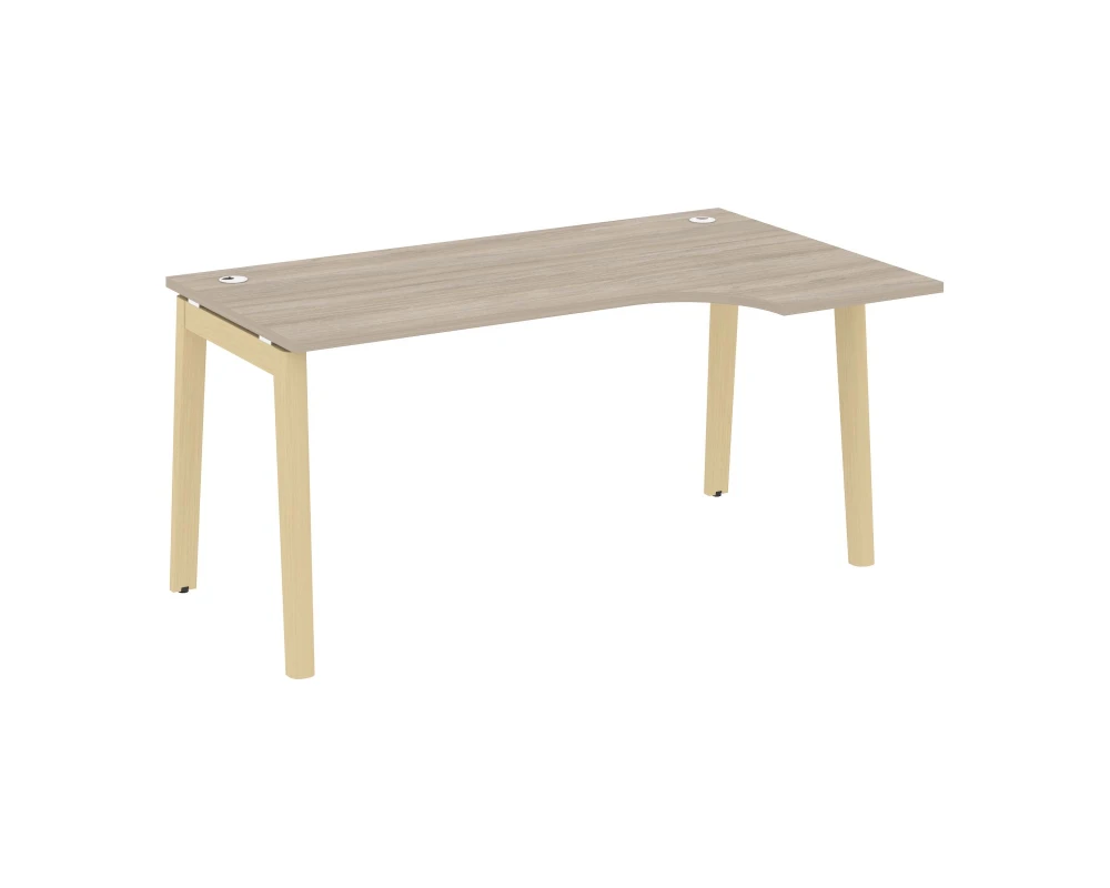 Стол эргономичный правый, опоры - массив дерева 158x98x75 Оникс Вуд / Onix Wood