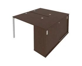 Рабочая станция на П-образном м/к с опорным шкафом-купе 141x147,5x75 Метал Систем / Metal System images