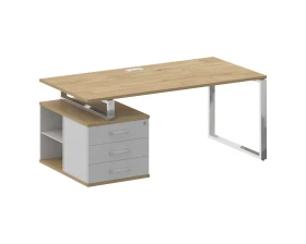 Стол для руководителя с опорной тумбой , левый 180 Шифт / Shift images