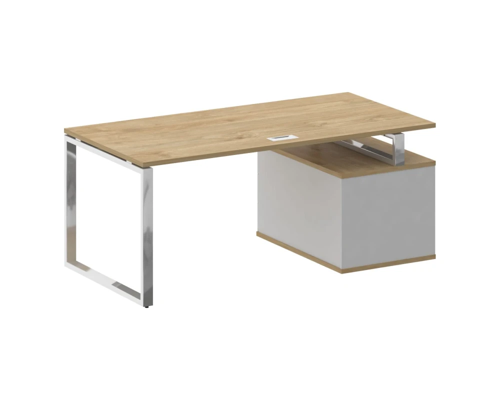 Стол для руководителя с опорной тумбой , левый 180 Шифт / Shift