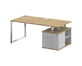 Стол для руководителя с опорной тумбой , правый 180 Шифт / Shift images