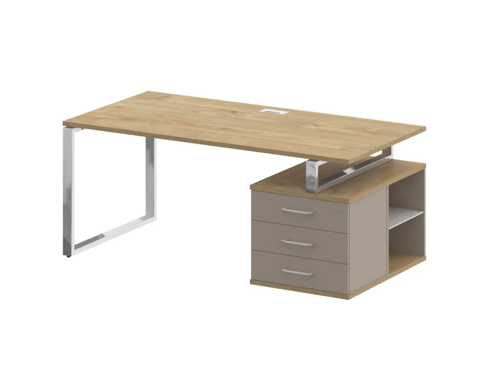 Стол для руководителя с опорной тумбой , правый 180 Шифт / Shift