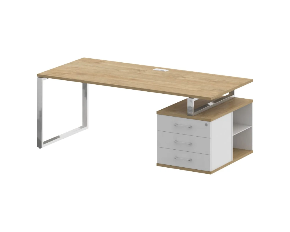 Стол для руководителя с опорной тумбой , правый 200 Шифт / Shift