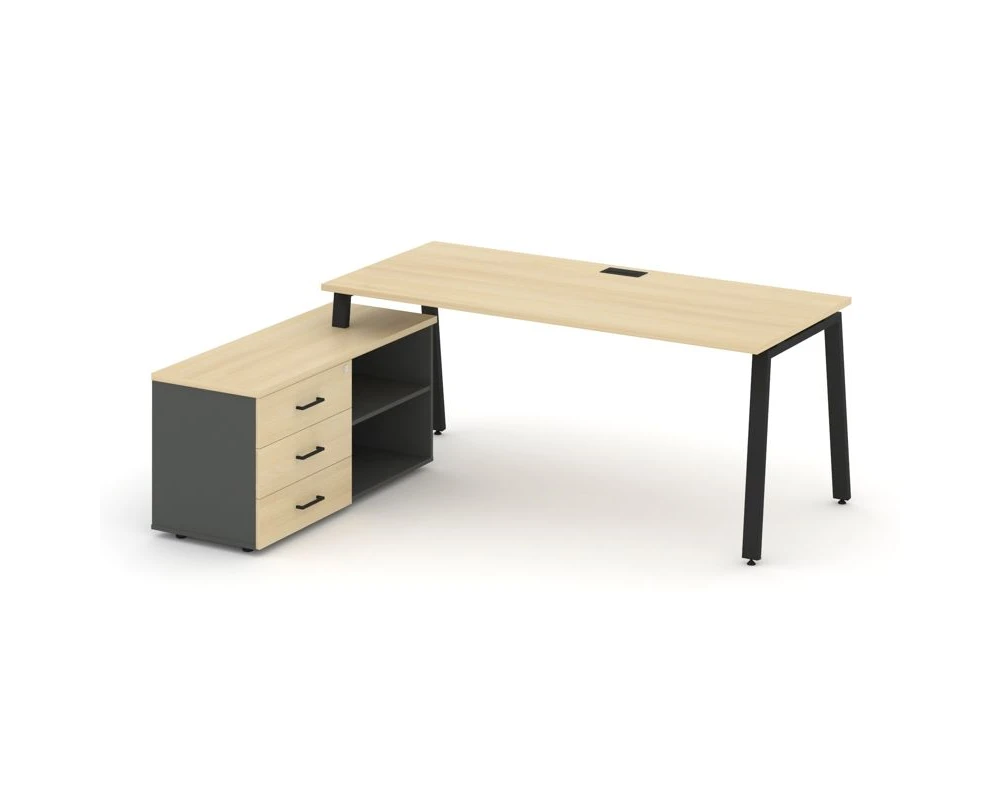 Стол письменный с греденцией левой на А-образном каркасе 1780x1580x750 Стайл Проджект Директ / Style Project Direct