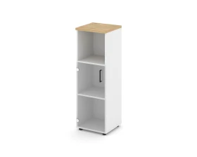Шкаф средний узкий левый прозр. стекло с нишей 400x400x1203 зад. стенка HDF Стайл Проджект / Style Project images