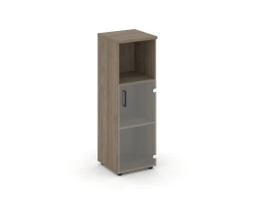 Шкаф средний узкий правый прозр. стекло с нишей 400x400x1203 зад. стенка HDF Стайл Проджект / Style Project images