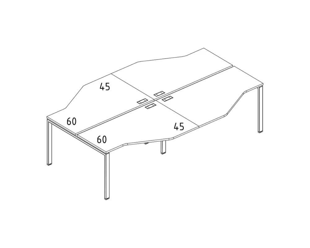 Рабочая станция каркас UNO столы Техно (4х140) эргономичные A4.PRO